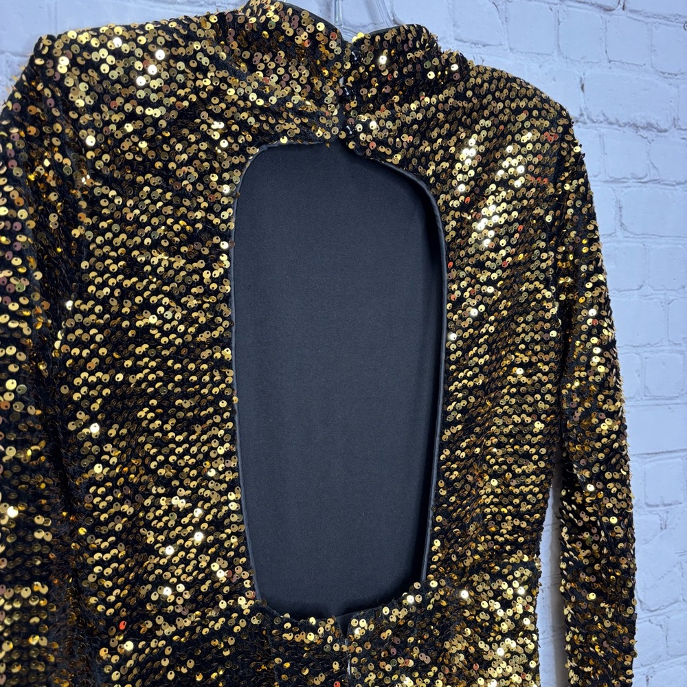 Beulah Gold Sequin Maxi Dress - Picture 6 of 11